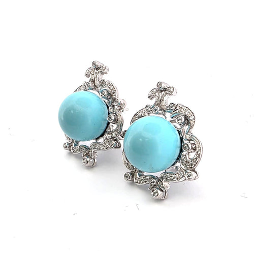 Boucles d'oreilles Orecchini - Orecchini en or blanc 18 kt avec diamants et perles 58 Facettes OR/001