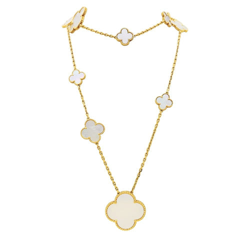 Collier Sautoir Van Cleef & Arpels, "Magic Alhambra", or jaune et nacre. 58 Facettes 35553