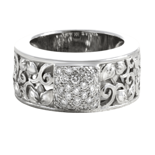 Bague 54 Carrera y Carrera - Bague en or blanc et diamant 58 Facettes 61E00466