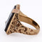 Bague 62 Bague chevalière ancienne - Or jaune 18 ct et sardoine gravée armoiries 58 Facettes AN640 '(04429)