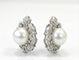 Boucles d'oreilles Orecchini en or blanc avec diamants et perles 58 Facettes OR/002
