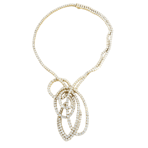 Collier Collier haute joaillerie en or jaune et diamants 58 Facettes OC-63700143