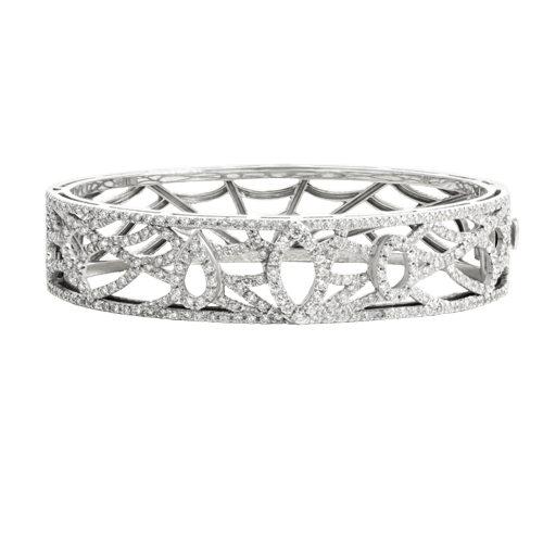 Bracelet Bracelet rigide en or blanc et diamants 58 Facettes 62800045