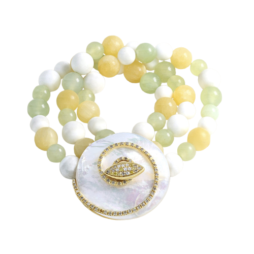 Susie Otero bracelet carousel Yellow gold, Diamonds and Mother-of-pearl 