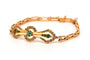 Bracelet Bracelet Art nouveau en or jaune 18 carats, émeraudes et perles 58 Facettes 23682