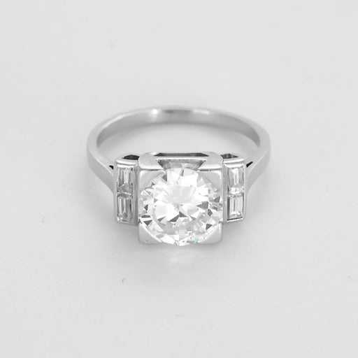 Bague 54 Bague solitaire or gris et diamant taille ancienne 2.28 carats environ 58 Facettes 260214