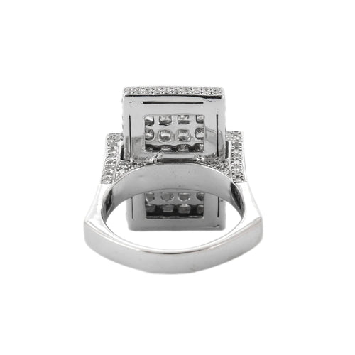 Bague 63 Bague rectangulaire en or blanc et diamants 58 Facettes BO/230027 RIV