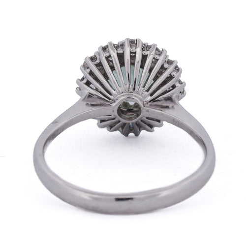 Bague 55 Bague en or blanc 18 ct avec tourmaline et diamants 58 Facettes AN584 (00319)