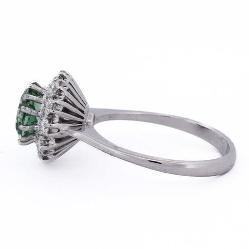 Bague 55 Bague en or blanc 18 ct avec tourmaline et diamants 58 Facettes AN584 (00319)