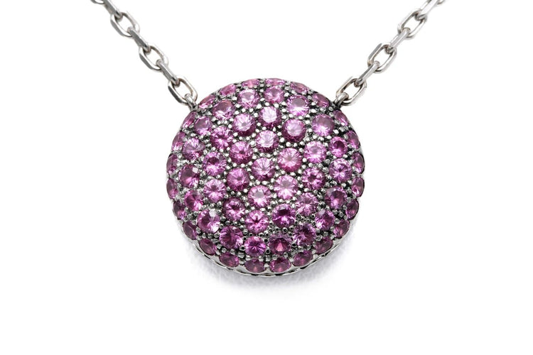 Collier Boucheron Tentation macaron - Collier en or blanc 18 carats saphirs et améthyste 58 Facettes 23782