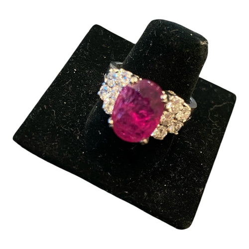 Bague 55 Bague - Rubis 5,23 ct en platine et diamants 58 Facettes LP199/168