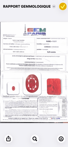 Bague 55 Bague - Rubis 5,23 ct en platine et diamants 58 Facettes LP199/168
