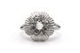 Bague 56 Bague Art déco sertie de diamants taille rose en or blanc 18 carats 58 Facettes B866