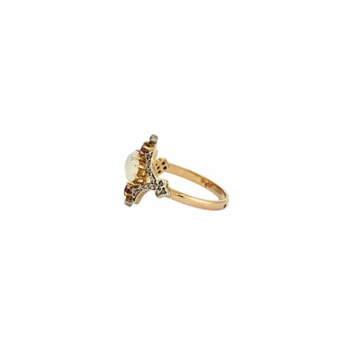 Bague 52 Bague en or jaune opales et rubis 58 Facettes BO/230129