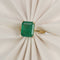 Bague 53 Bague en or jaune 18 kt avec émeraude naturelle de 4 carats 58 Facettes R002