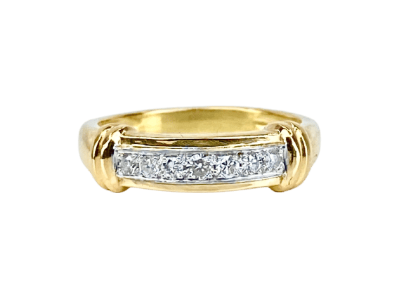 Bague 55 Bague jonc - Or jaune 18 carats et diamants 58 Facettes AB721