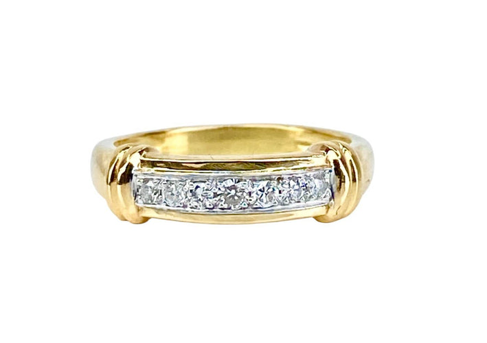 Bague 55 Bague jonc - Or jaune 18 carats et diamants 58 Facettes AB721