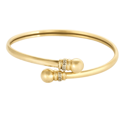 Bracelet Bracelet jonc ancien en or jaune et diamants 58 Facettes BRFLEX14K