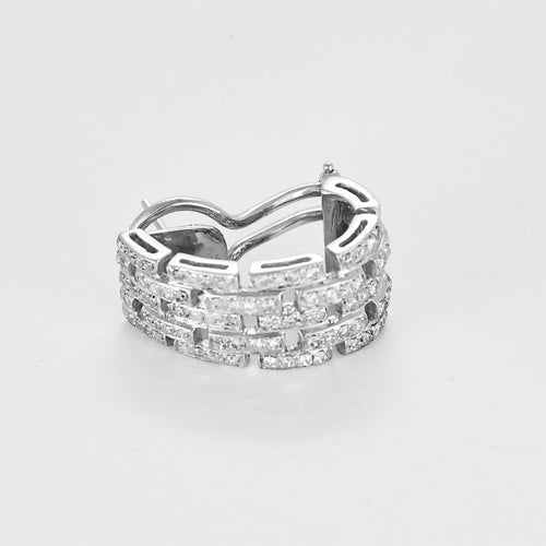 Boucles d'oreilles Boucles d'oreilles en or blanc mailles en diamants. 58 Facettes BOPANTDTSG