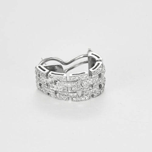 Boucles d'oreilles Boucles d'oreilles en or blanc mailles en diamants. 58 Facettes BOPANTDTSG