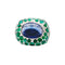Bague 52 Poiray - Bague Cabaret en or blanc, iolite et émeraudes 58 Facettes 35438