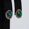Boucles d'oreilles Boucles d'oreilles en or jaune 18 ct avec opales noires et diamants 58 Facettes E006