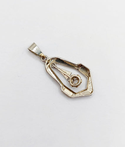 Pendentif Pendentif Art déco en or blanc 18k, platine et diamant taille rose 58 Facettes A07145