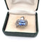 Bague 57 Bague en or blanc 18 ct avec saphir de Ceylan et diamants 58 Facettes OC