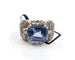 Bague 57 Bague en or blanc 18 ct avec saphir de Ceylan et diamants 58 Facettes OC