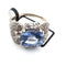 Bague 57 Bague en or blanc 18 ct avec saphir de Ceylan et diamants 58 Facettes OC