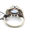 Bague 57 Bague en or blanc 18 ct avec saphir de Ceylan et diamants 58 Facettes OC