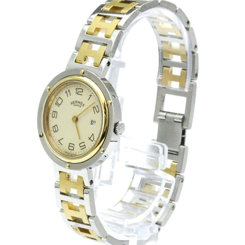 Montre Hermès Clipper - Montre quartz en acier inoxydable plaqué or 58 Facettes joxmxbipj0