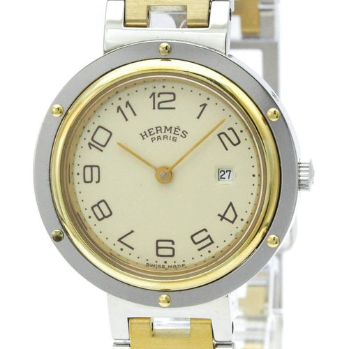 Montre Hermès Clipper - Montre quartz en acier inoxydable plaqué or 58 Facettes joxmxbipj0