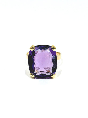 Bague 57 Bague - Améthyste coussin en or rose 18 carats 58 Facettes id: 1758450