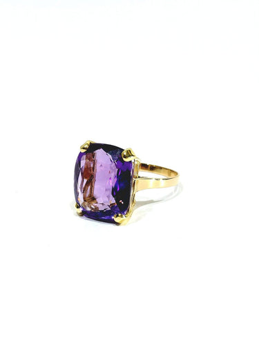 Bague 57 Bague - Améthyste coussin en or rose 18 carats 58 Facettes id: 1758450