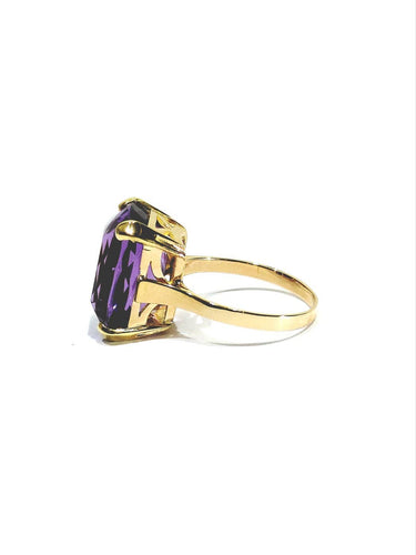Bague 57 Bague - Améthyste coussin en or rose 18 carats 58 Facettes id: 1758450