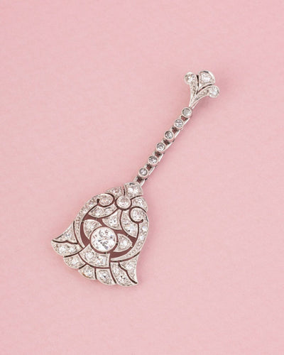 Pendentif Pendentif Art déco en platine et diamants 58 Facettes 260