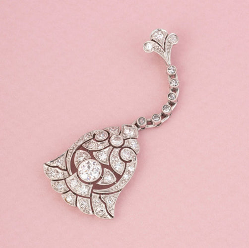Pendentif Pendentif Art déco en platine et diamants 58 Facettes 260