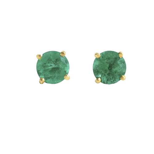 Boucles d'oreilles Boucles d'oreilles clous en or jaune et émeraudes 58 Facettes OC-66000251