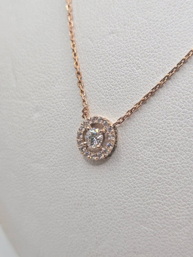 Collier Collier en or rose 18k serti de diamants 58 Facettes #BT