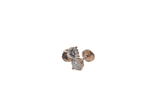 Boucles d'oreilles Boucles d'oreilles clous en or rose 18k et diamants 58 Facettes #BT
