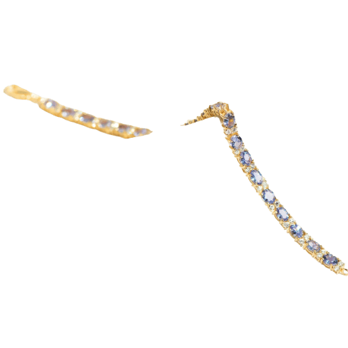 Bracelet Bracelet vintage - Tansanites et diamants en or jaune 750 58 Facettes HJ250239