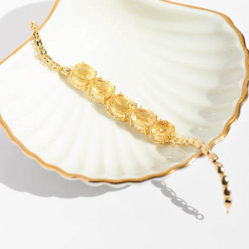 Montre Armband vintage - Citrines en or jaune 750 (21,35 ct) 58 Facettes