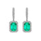 Boucles d'oreilles Boucles d'oreilles pendantes en or blanc, émeraudes et diamants 58 Facettes