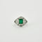 Bague 47 Art déco - Bague en platine, émeraude et diamants 58 Facettes Bague