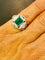 Art Deco - Ring i Platin, smaragd og diamanter 