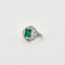 Art Deco - Ring i Platin, smaragd og diamanter 
