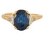 Ring - Safir, diamant i gult guld 