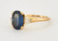 Ring - Safir, diamant i gult guld 