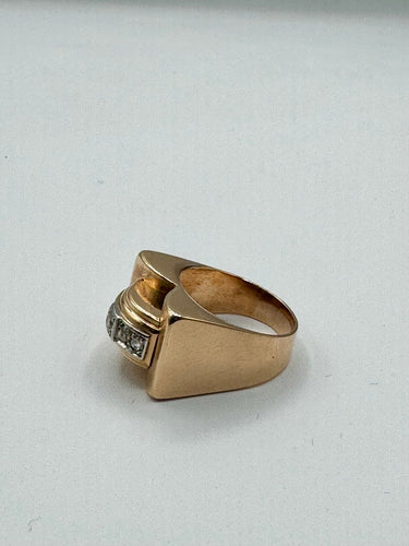 Ring tank i gult guld og diamanter 